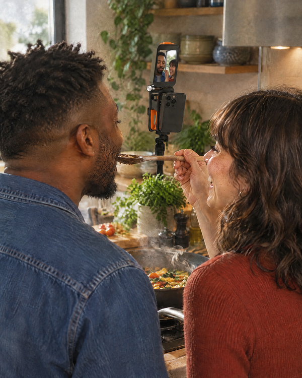 Flippo Clip · On the tripod · cooking together